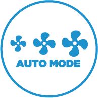 Self-adjusts the fan speed according to the quality of air detected