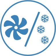 Functions with or without water, respectively as a cooler or fan.