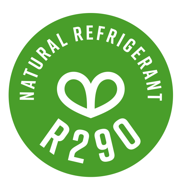 The natural refrigerant R290 increases the coefficient of performance of the machines and reduces their potential impact on global warming.