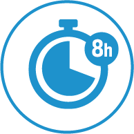 Possibility to programme up to 8 hours of operation